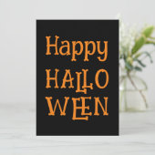 Zwart Sinaasappels Modern Happy Halloween Party Kaart (Staand voorkant)