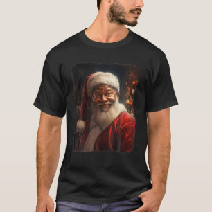 Zwart Sinterklaas Kerstmis Portret Gifts Zwart H T-shirt