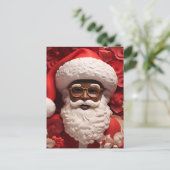 Zwart Sinterklaas Melanin Kris Kringle Xmas Bruh Briefkaart (Staand voorkant)