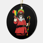 Zwart Sinterklaas Rasta Pet Kerstmis Rastafarian Keramisch Ornament (Links)