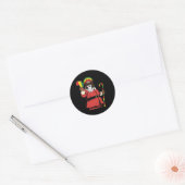 Zwart Sinterklaas Rasta Pet Kerstmis Rastafarian Ronde Sticker (Envelop)