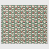 Zwart Sinterklaas W / A snor & baard groen Cadeaupapier (Vlak)