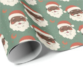 Zwart Sinterklaas W / A snor & baard groen Cadeaupapier (Rol Hoek)