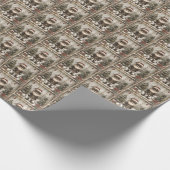  zwart sinterklaas winter sneeuw bos scène cadeaupapier (Hoek)