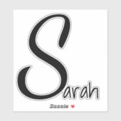 Zwart Sjabloon Monogram / Naam Sticker (Vel)