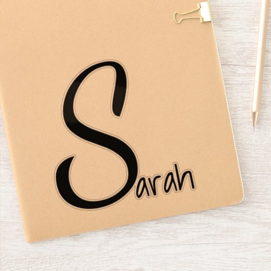 Zwart Sjabloon Monogram / Naam Sticker (Notitieboek)