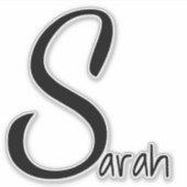 Zwart Sjabloon Monogram / Naam Sticker (Voorkant)