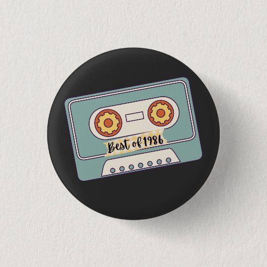zwart sjabloon T-shirt Ronde Button 3,2 Cm (Voorkant)