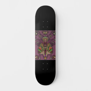 Zwart Skateboard met neon gekleurd insect