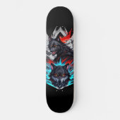 Zwart Skateboard MET Wolven Design (Voorkant)