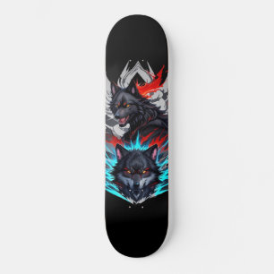 Zwart Skateboard MET Wolven Design