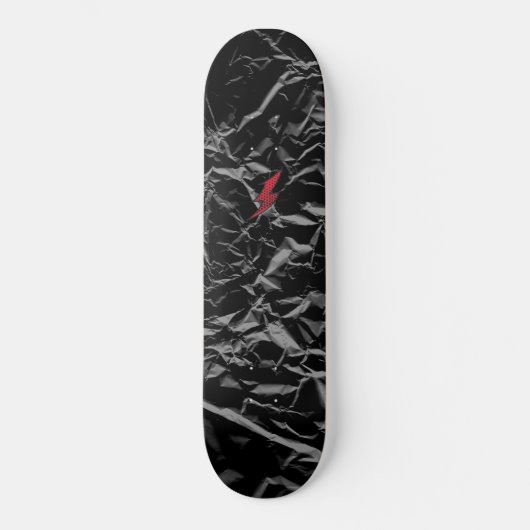 Zwart skateboard - Zwart gekreukeld skateboard (Voorkant)