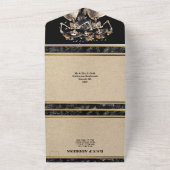 Zwart skelet bruid bruidegom gothic bruiloft all in one uitnodiging (Buitenkant)