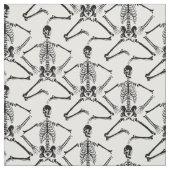 Zwart Skelet Dansen op witte achtergrond Stof (Swatch)