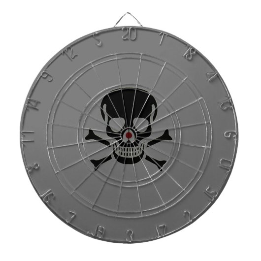 Zwart Skull grijs dartboard Dartbord (Voorkant)