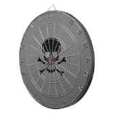 Zwart Skull grijs dartboard Dartbord (Voorkant Rechts)