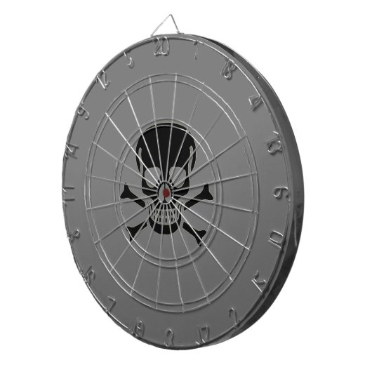 Zwart Skull grijs dartboard Dartbord (Voorkant Rechts)