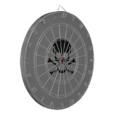 Zwart Skull grijs dartboard Dartbord (Voorkant Links)