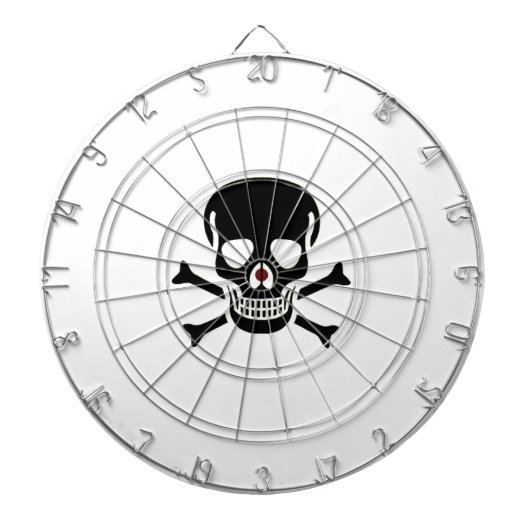 Zwart Skull wit dartboard Dartbord (Voorkant)