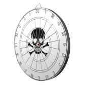 Zwart Skull wit dartboard Dartbord (Voorkant Rechts)
