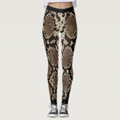 Zwart Slangenhuid Hart Leggings (Voorkant)
