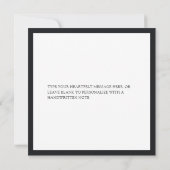 Zwart Slank Afstuderen Laurel Wreath School Emblee Bedankkaart (Achterkant)