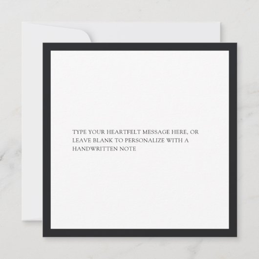 Zwart Slank Afstuderen Laurel Wreath School Emblee Bedankkaart (Achterkant)