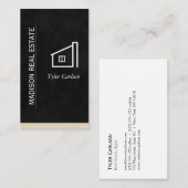 Zwart Slank / Beige Trim / Home Logo Visitekaartje (Voorkant / Achterkant)