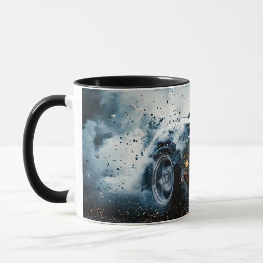 Zwart Slank Drifting Sportwagen Auto Mok (Links)