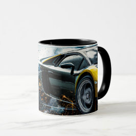 Zwart Slank Drifting Sportwagen Auto Mok