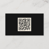 Zwart Slank Fancy QR Code Visitekaartje (Achterkant)
