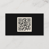 Zwart Slank Geraffineerd QR Code Visitekaartje (Achterkant)