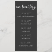 Zwart Slank Modern Bruiloft Reisschema Programma D Programmakaart (Achterkant)