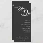 Zwart Slank Modern Bruiloft Reisschema Programma D Programmakaart (Voorkant / Achterkant)