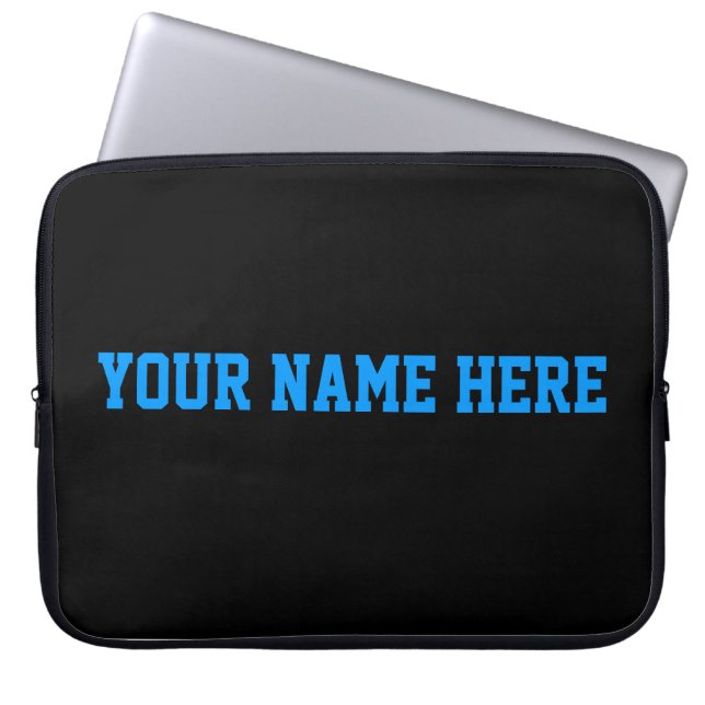 Zwart Sleeve/jouw naam toevoegen Laptop Sleeve (Voorkant)