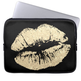 Zwart Sleeve van de spaarzame Gold Lips-laptop