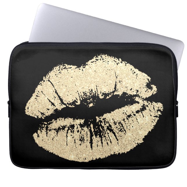 Zwart Sleeve van de spaarzame Gold Lips-laptop (Voorkant)