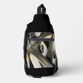 Zwart Sling Bag Trend Abstract Art Wit Goud (Voorkant)