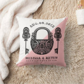Zwart slot en sleutels skelet naar bruiloft ontwe kussen (Deken)