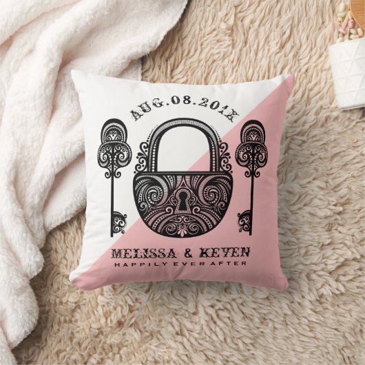 Zwart slot en sleutels  skelet naar bruiloft ontwe kussen (Deken)