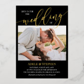 Zwart sluit zich aan bij Amerikaanse Script-foto's Folie Uitnodiging (Voorkant)