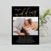 Zwart sluit zich aan bij Amerikaanse Script-foto's Folie Uitnodiging (Staand Voorkant)