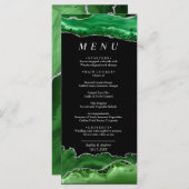 Zwart & Smaragdgroen Huwelijksmenu Menu (Voorkant / Achterkant)