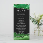 Zwart & Smaragdgroen Huwelijksmenu Menu (Staand voorkant)