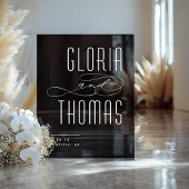 Zwart Smokey Modern Minimalistisch Bruiloft Welkom Acryl Bord