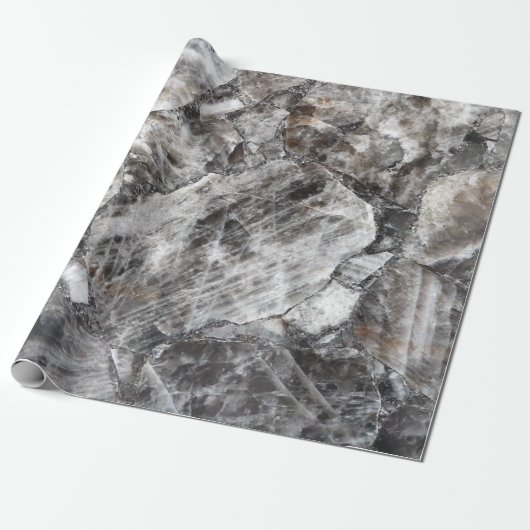 Zwart Smokey Quartz inpakpapier (Uitgerold)