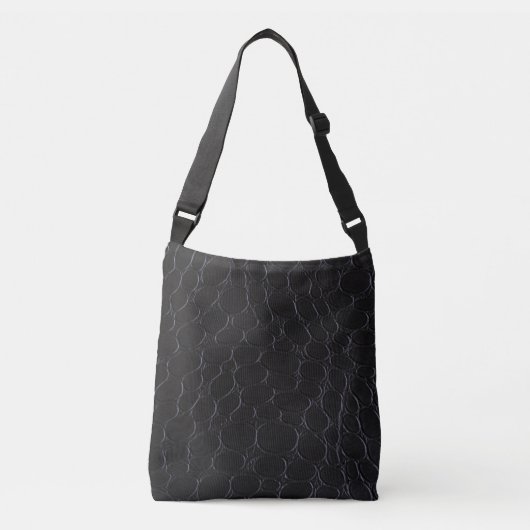 Zwart Snake Lederen print Crossbody Bag Tas (Voorkant)