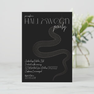 Zwart Snake Witchy Halloween Feest Kaart