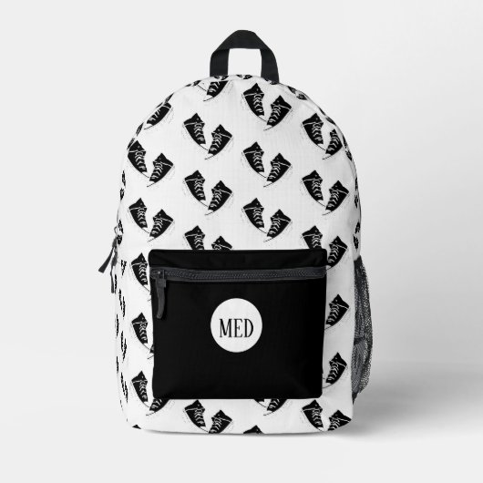 Zwart Sneaker Design Print Cut Sew Rugzak (Voorkant)