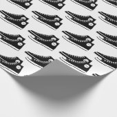 Zwart Sneakers op wit Cadeaupapier (Hoek)
